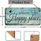 Welcome To Our Happy Place Sign Personalized Front Door Signs For Home Decor Wooden Hanging Sign Beach Signs Patio Wall Decor Summer Wood Porch Sign House Welcome Door Sign 6x12 Inch